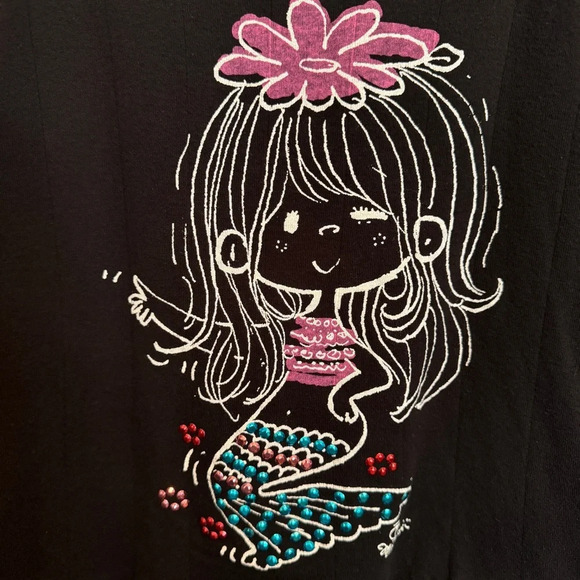 Ado Mizumori Tank Top Sz XS Kidcore  Y2K Kawaii Rhinestone‎ Mermaid Lettuce Hem - Picture 5 of 13